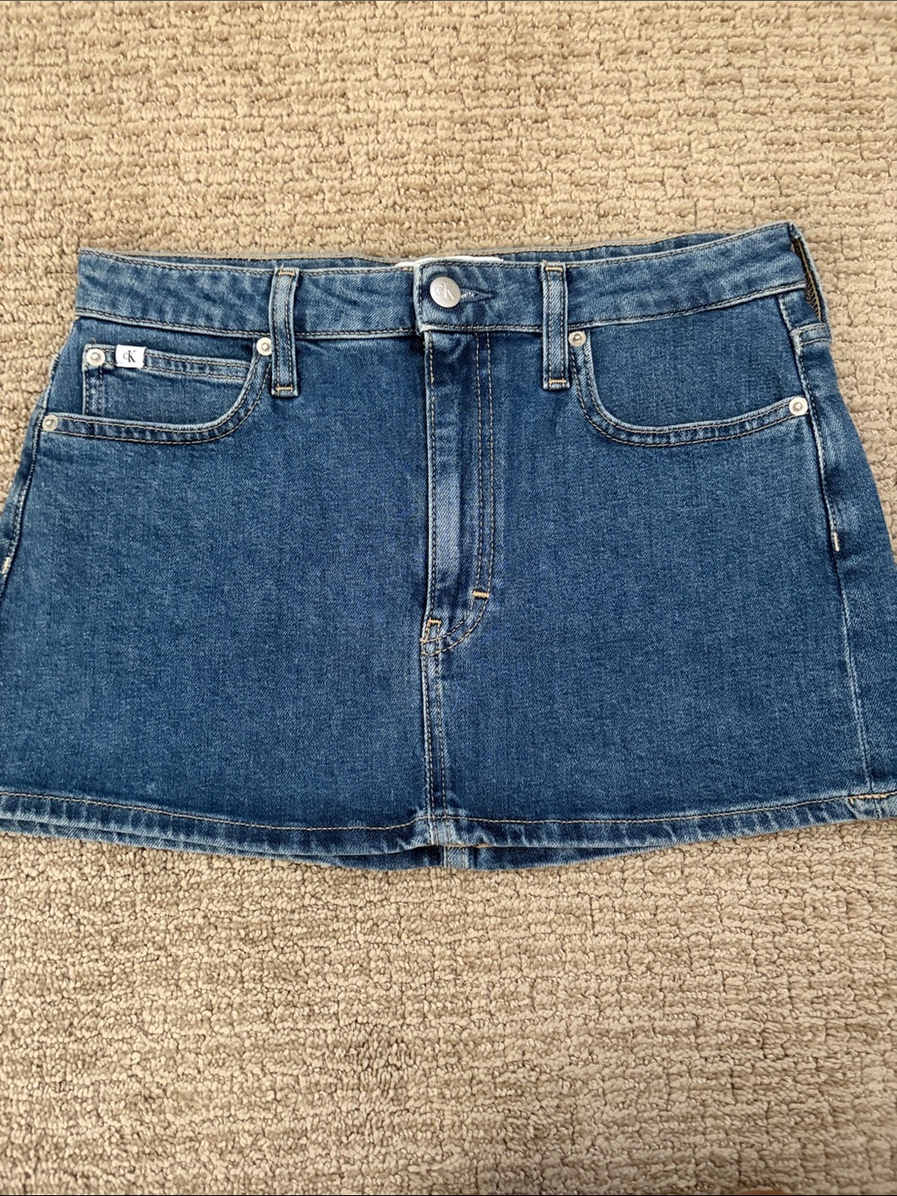 Calvin Klein Jeans Dark Blue Denim Mini Skirt
